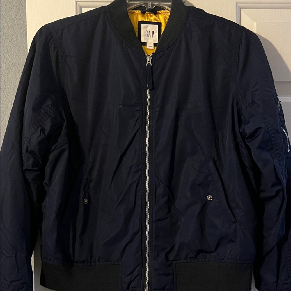GAP Womens Navy Blue Bomber Jacket